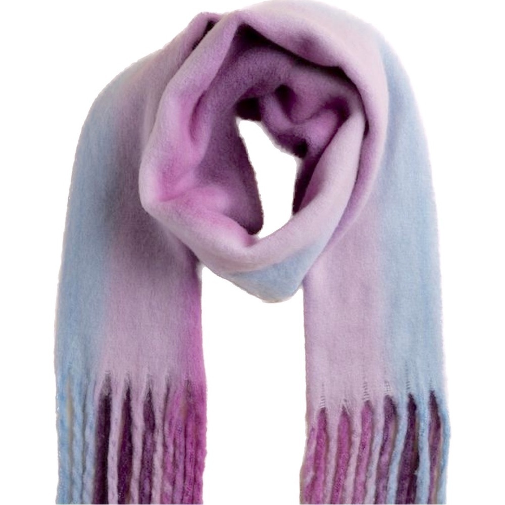 NWT Torrid Lilac Striped Fringe Scarf (SC08)
